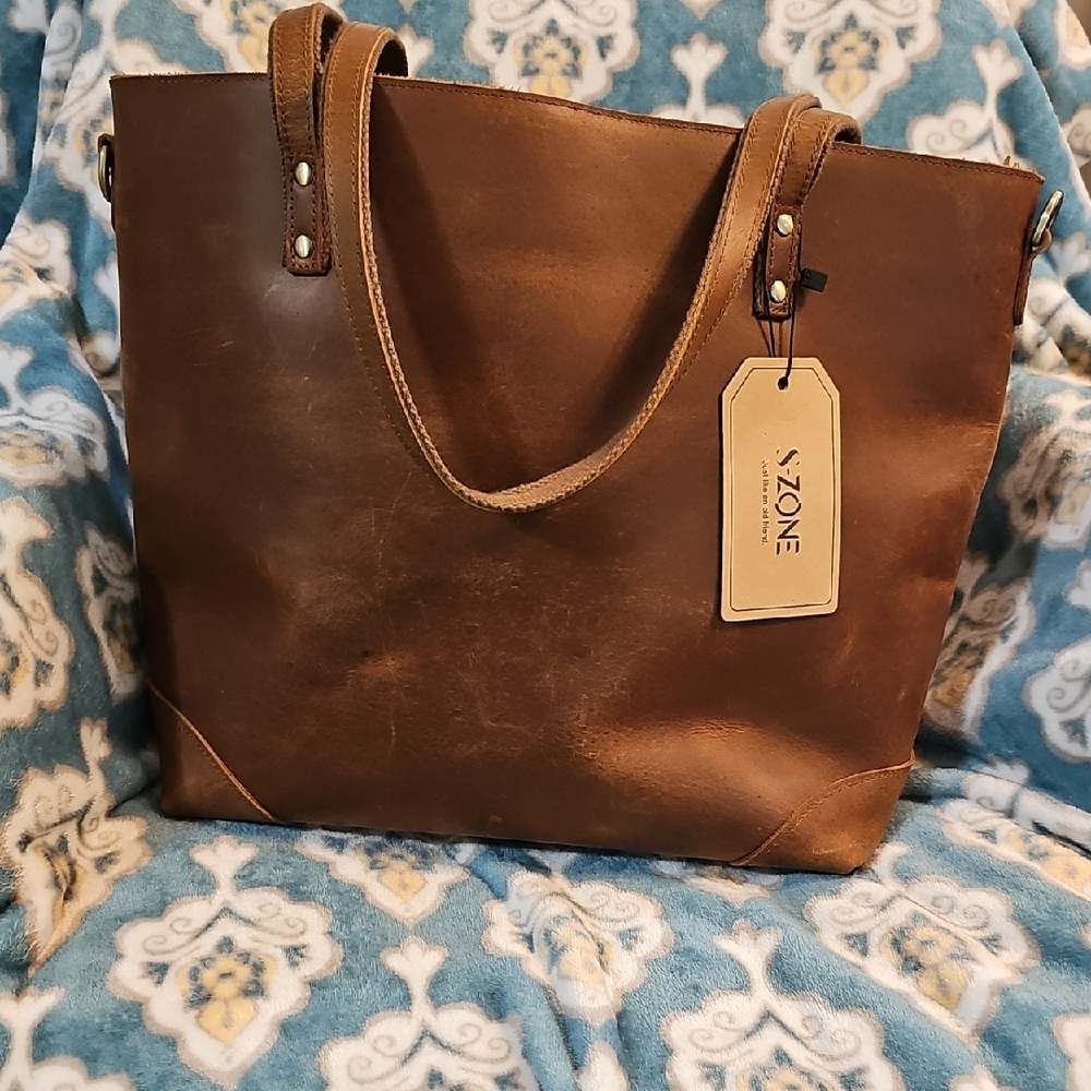 S-Zone Whiskey Brown Tote NWT